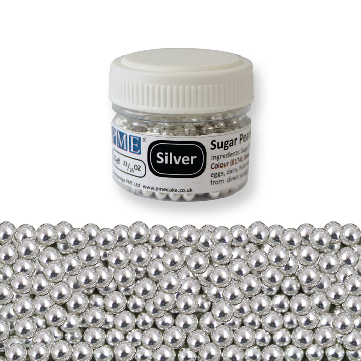 PME Edible Silver Sugar Pearls Balls Cup Cake Topping Icing Decoration